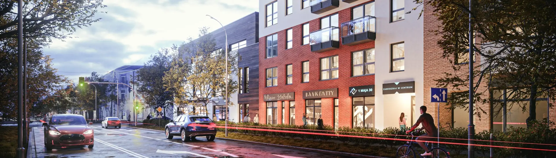 Żyrardów, 1 maja 30, widok budynku od ulicy